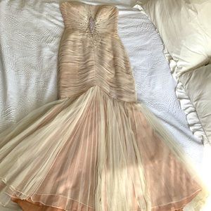 Vintage copper mermaid gown with starburst decal